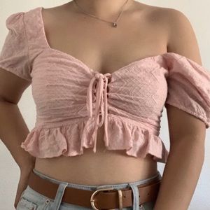 Pink pleated blouse 💌